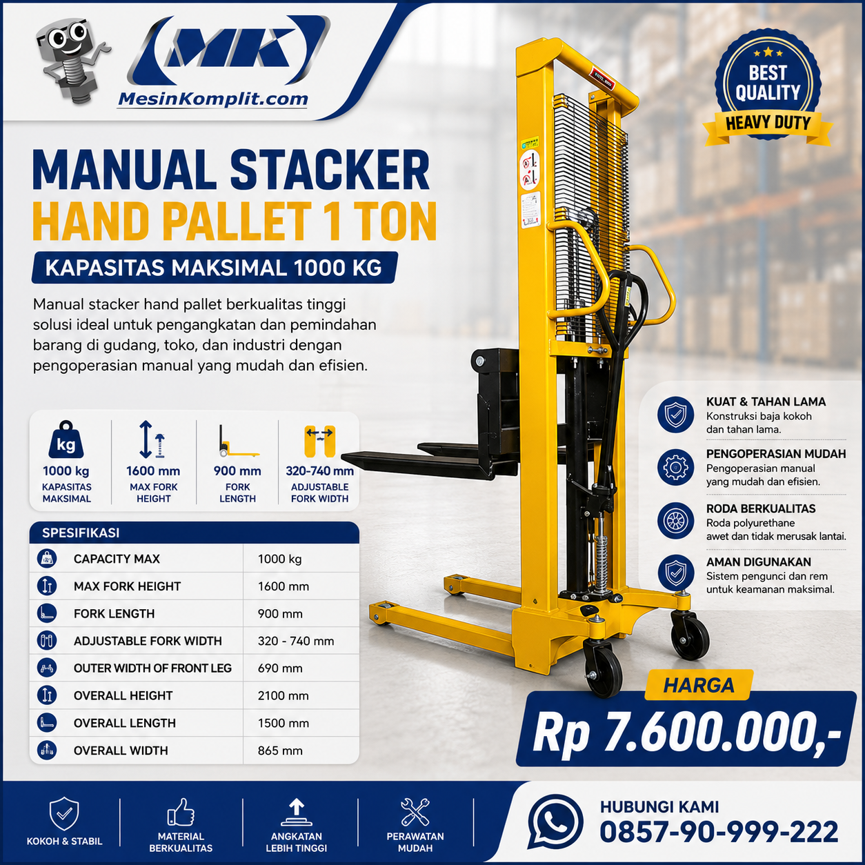Hand Stacker 1Ton (T...